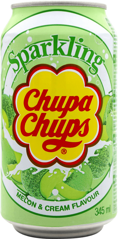Envio grátis | Refrescos e Mixers Chupa Chups Melon & Cream Espanha Lata 33 cl Envio grátis | Refrescos e Mixers Chupa Chups Melon & Cream Espanha Lata 33 cl