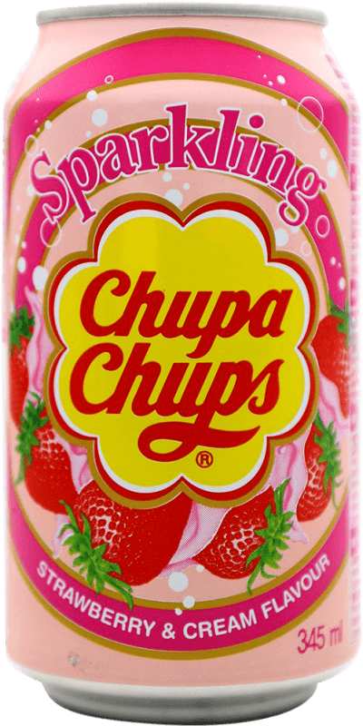 Envío gratis | Refrescos Chupa Chups Cream — Crema España Lata 33 cl Strawberry — Fresa