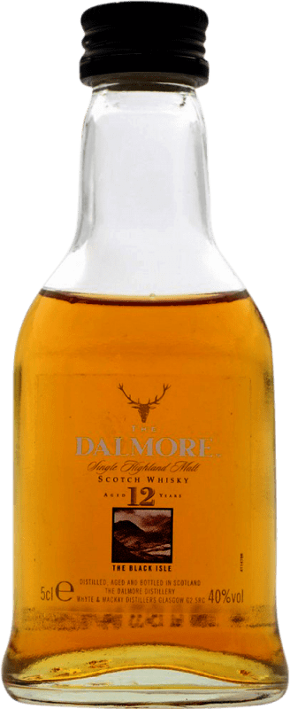 8,95 € Kostenloser Versand | Single Malt Whisky Dalmore The Black Isle 12 Jahre Miniaturflasche 5 cl
