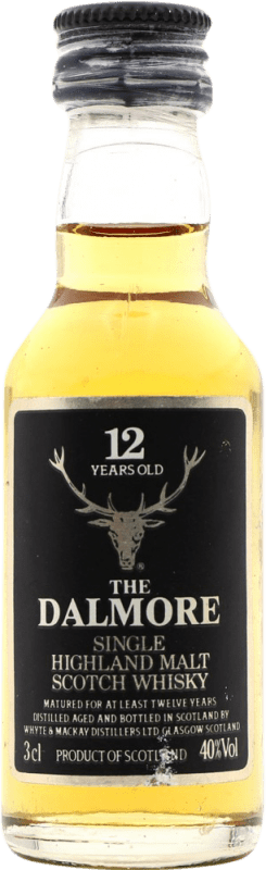 Kostenloser Versand | Whiskey Single Malt Dalmore Sammlerexemplar Schottland Großbritannien 12 Jahre Miniaturflasche 4 cl