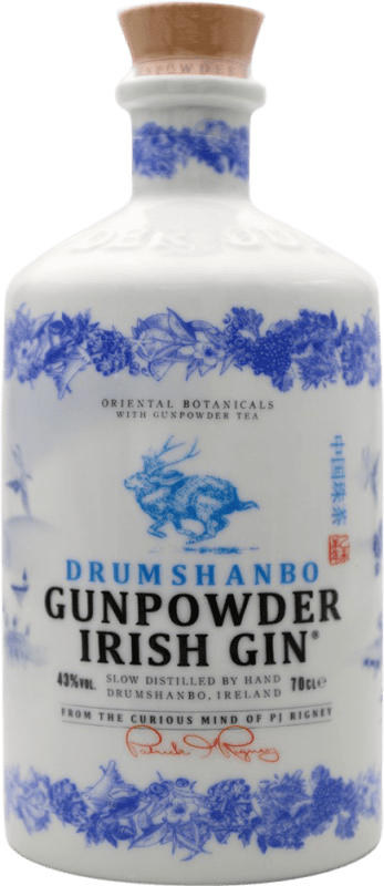 Kostenloser Versand | Gin Drumshanbo Gunpowder Cerámica Irland 70 cl