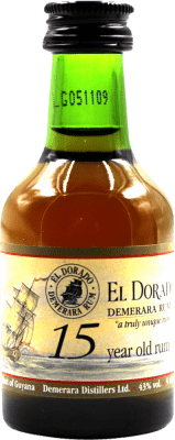 6,95 € Envoi gratuit | Rhum Demerara El Dorado 15 Ans Mini-Bouteille 5 cl
