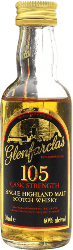 26,95 € Бесплатная доставка | Виски из одного солода Glenfarclas 105 Cask Strength Коллекционный образец миниатюрная бутылка 5 cl