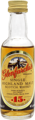 威士忌单一麦芽威士忌 Glenfarclas 收藏家标本 15 岁 微型瓶 5 cl