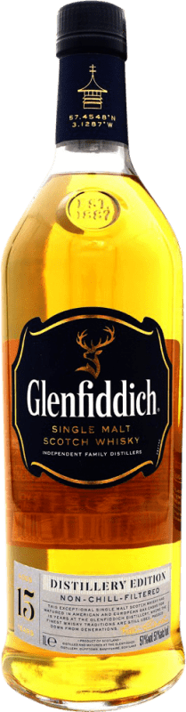 93,95 € | ウイスキーシングルモルト Glenfiddich Non Chill Filtered スコットランド イギリス 15 年 1 L