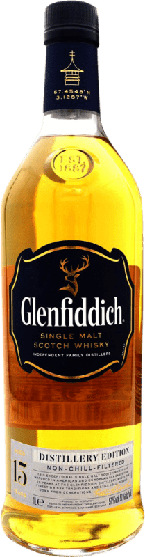 109,95 € Kostenloser Versand | Single Malt Whisky Glenfiddich Non Chill Filtered 15 Jahre