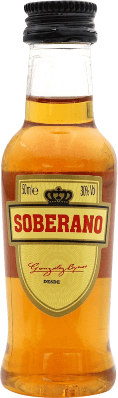 Spedizione Gratuita | Brandy González Byass Soberano Spagna Bottiglia Miniatura 5 cl