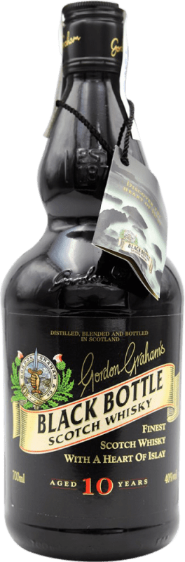 Kostenloser Versand | Blended Whisky Gordon Grahams Black Bottle Großbritannien 10 Jahre 70 cl
