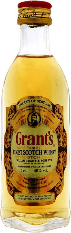 7,95 € Envio grátis | Whisky Blended Grant & Sons Grant's Garrafa Miniatura 5 cl