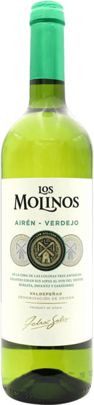 Бесплатная доставка | Белое вино Los Molinos. Airén Verdejo D.O. Valdepeñas Испания Airén, Verdejo 75 cl