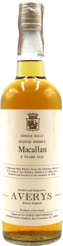 Envoi gratuit | Whisky Single Malt Macallan Averys Royaume-Uni 8 Ans 70 cl Objet de Collection Non Destinée à la Consommation