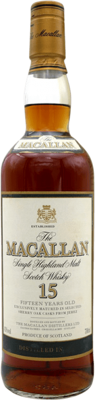 Envío gratis | Whisky Single Malt Macallan Sherry Oak Cask — Barrica de Roble Reino Unido 15 Años 70 cl
