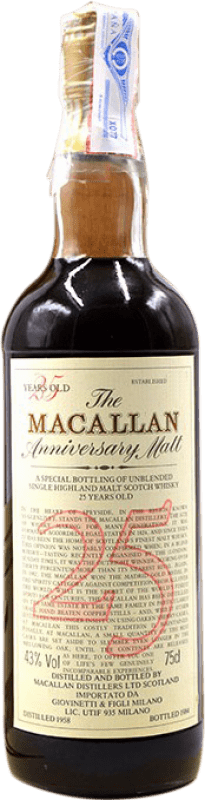 送料無料 | ウイスキーシングルモルト Macallan The Anniversary Malt イギリス 25 年 70 cl