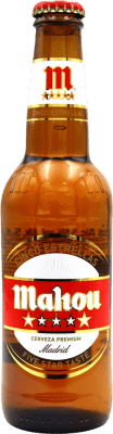 Bier Mahou 5 Estrellas Drittel-Liter-Flasche 33 cl