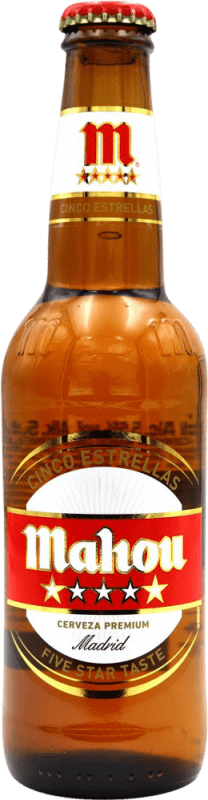 Kostenloser Versand | Bier Mahou 5 Estrellas Spanien Drittel-Liter-Flasche 33 cl