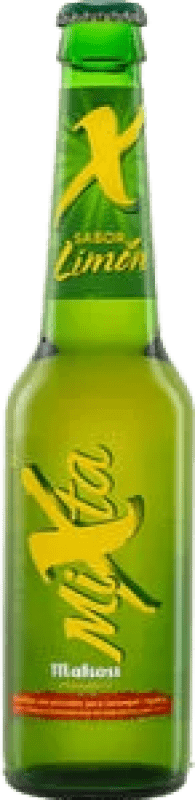6,95 € Бесплатная доставка | Коробка из 6 единиц Пиво Mahou Mixta Мини-бутылка 25 cl Limón — Лимон