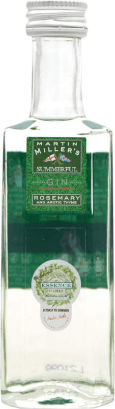 3,95 € Envio grátis | Genever Gin Martin Miller's Summerful Garrafinha Miniatura 5 cl