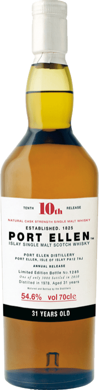 Kostenloser Versand | Single Malt Whisky Port Ellen 10th Release Großbritannien 30 Jahre 70 cl Sammlerstück Nicht zum Verzehr Geeignet