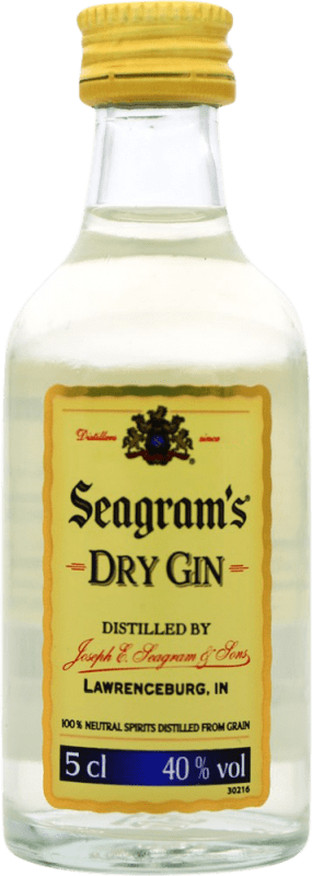 Free Shipping | Gin Seagram's United States Miniature Bottle 5 cl