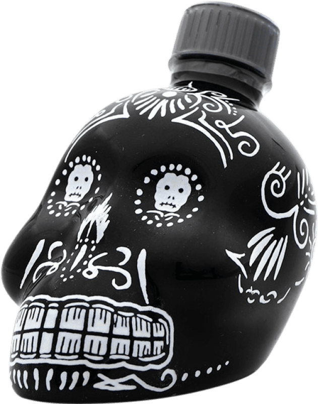 14,95 € Envio grátis | Tequila Finos Kah Calavera — Caveira Añejo — Envelhecido Garrafinha Miniatura 5 cl