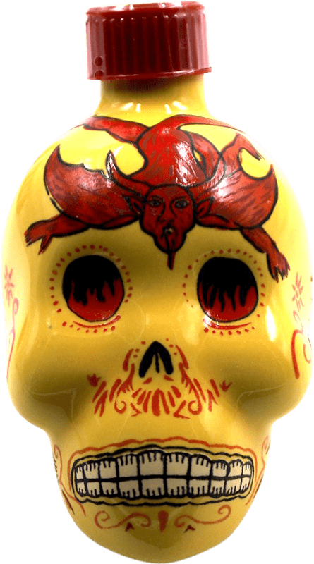 Envío gratis | Tequila Tequilas Finos Kah Calavera Reposado México Botellín Miniatura 5 cl