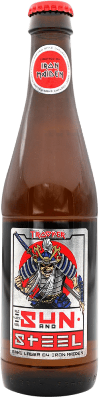 Kostenloser Versand | Bier Trooper Iron Maiden Sun and Steel Lager Großbritannien Drittelliterflasche 33 cl Kostenloser Versand | Bier Trooper Iron Maiden Sun and Steel Lager Großbritannien Drittelliterflasche 33 cl