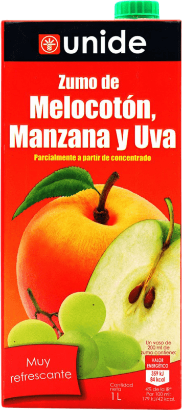 Free Shipping | Juice Unide Spain 1 L Manzana — Apple, Melocotón — Peach, Uva