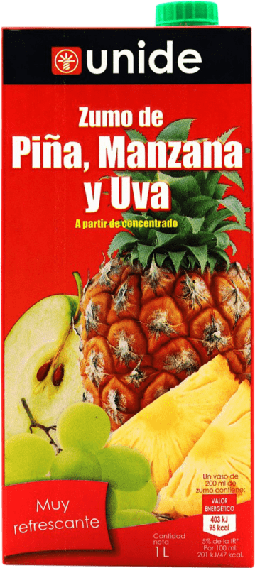 Free Shipping | Soft Drinks & Mixers Unide Zumo de Piña, Manzana y Uva Spain 1 L