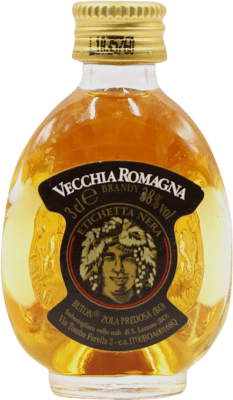 Free Shipping | Brandy Vecchia Romagna Black Edition Italy Miniature Bottle 4 cl