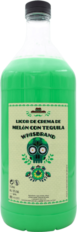 Envío gratis | Crema de Licor Whisbrand Melón con Tequila México Botella Especial 3 L