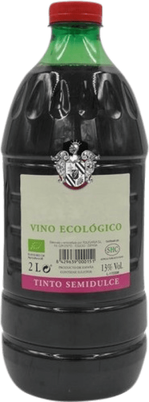 Бесплатная доставка | Красное вино Tinto Ecológico Полусухое Полусладкое Испания Специальная бутылка 2 L