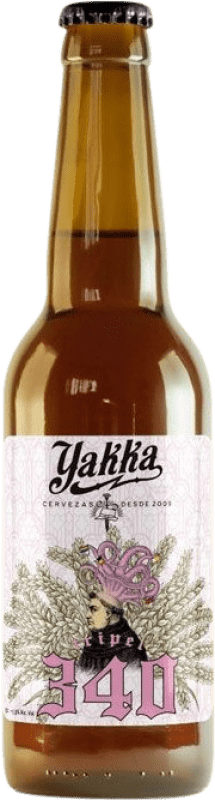 Free Shipping | Beer Yakka 340 Tripel Malt — Triple Malt Castilla la Mancha Spain Third-Liter Bottle 33 cl