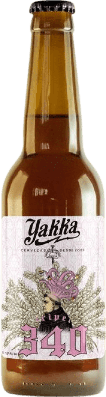 Kostenloser Versand | Bier Yakka Tripel 340 Kastilien-La Mancha Spanien Drittel-Liter-Flasche 33 cl