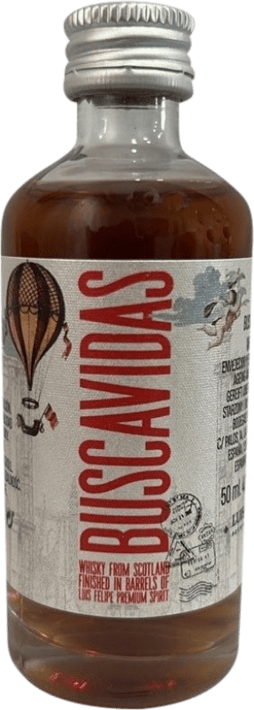 8,95 € Envío gratis | Whisky Blended Rubio Buscavidas Luis Felipe Botellín Miniatura 5 cl
