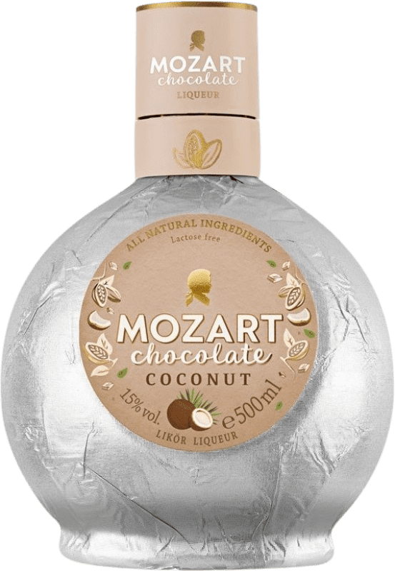 32,95 € Envio grátis | Licor Creme Suntory Mozart Chocolate Coconut Garrafa Medium 50 cl
