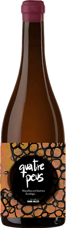 Envio grátis | Vinho branco Carol Vallès Quatre Peus Espanha Macabeo 75 cl