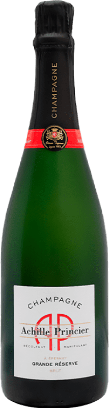 32,95 € | Белое игристое вино Gilles Mansard Achille Princier Brut — брют Гран Резерва A.O.C. Champagne шампанское Франция Pinot Noir — Пино Нуар, Chardonnay — Шардоне, Pinot Meunier — Пино Менье 75 cl