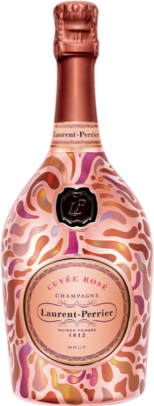 送料無料 | ロゼスパークリングワイン Laurent Perrier Cuvée Rosé Metal Jacket Pétalos A.O.C. Champagne シャンパン フランス Pinot Black 75 cl