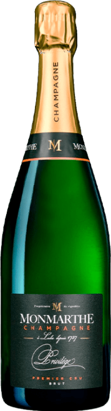 Бесплатная доставка | Белое игристое вино Monmarthe Privilège Premier Cru брют A.O.C. Champagne шампанское Франция Pinot Black, Chardonnay 75 cl