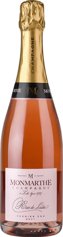 Бесплатная доставка | Розовое игристое вино Monmarthe Rose de Ludes Premier Cru A.O.C. Champagne шампанское Франция Pinot Black, Chardonnay, Pinot Meunier 75 cl