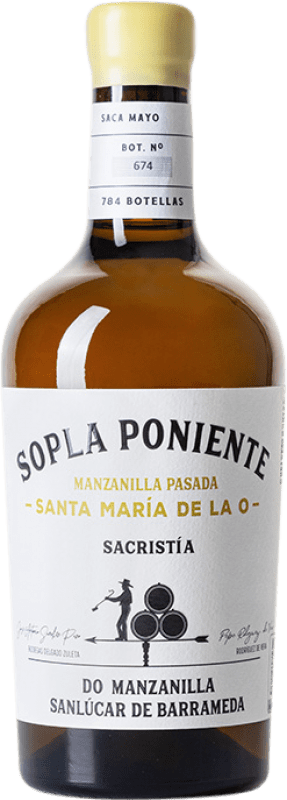 Бесплатная доставка | Крепленое вино Pepe Rodríguez de Vera Sopla Poniente Manzanilla Santa María de la O Saca D.O. Manzanilla-Sanlúcar de Barrameda Андалусия Испания Palomino Fino бутылка Medium 50 cl