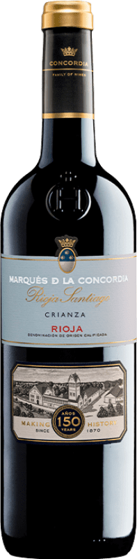 Free Shipping | Red wine Marqués de La Concordia Rioja Santiago Aged D.O.Ca. Rioja The Rioja Spain Tempranillo 75 cl