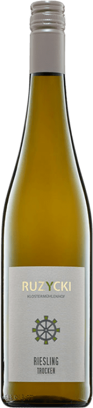 Бесплатная доставка | Белое вино Ruzycki Klostermühlenhof Hahnheimer Q.b.A. Rheinhessen Rheinhessen Германия Riesling 75 cl