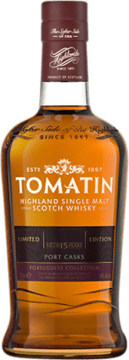 Single Malt Whisky Tomatin Portuguesa Port Schottland Cask Finish — Fassreifung, Colección — Kollektion 15 Jahre 70 cl