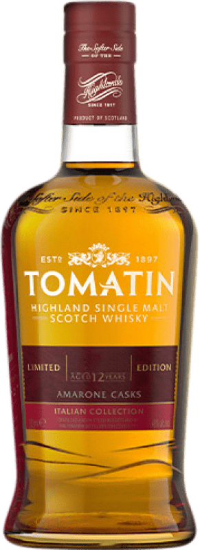 135,95 € Envío gratis | Whisky Single Malt Tomatin Amarone Cask Colección Italiana 12 Años