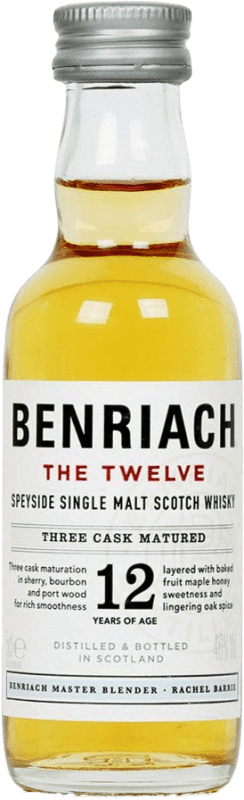 5,95 € Free Shipping | Whisky Single Malt The Benriach 12 Years Miniature Bottle 5 cl