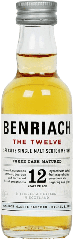 Envio grátis | Whisky Single Malt The Benriach Speyside Reino Unido 12 Anos Garrafa Miniatura 5 cl