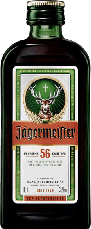69,95 € Envoi gratuit | Boîte de 12 unités Liqueur aux herbes Mast Jägermeister Bouteille Miniature 10 cl