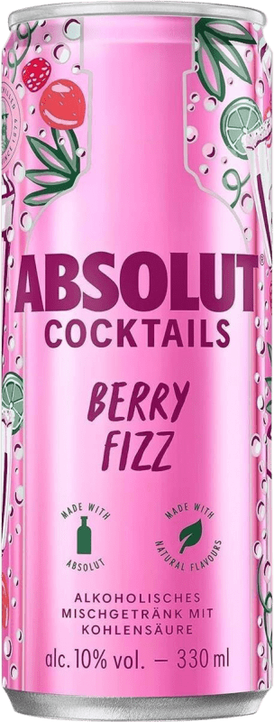 Free Shipping | 12 units box Soft Drinks & Mixers Absolut Cocktails Berry Fizz Sweden Can 33 cl