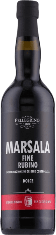 Free Shipping | Fortified wine Cantine Pellegrino Fine Rubino Dolce D.O.C. Marsala Italy 75 cl